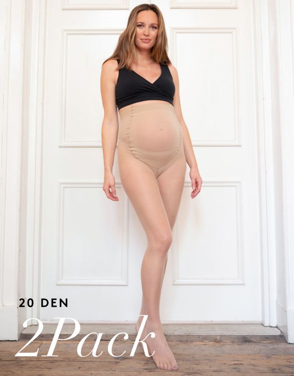 40 Denier Black Over-Bump Maternity Tights
