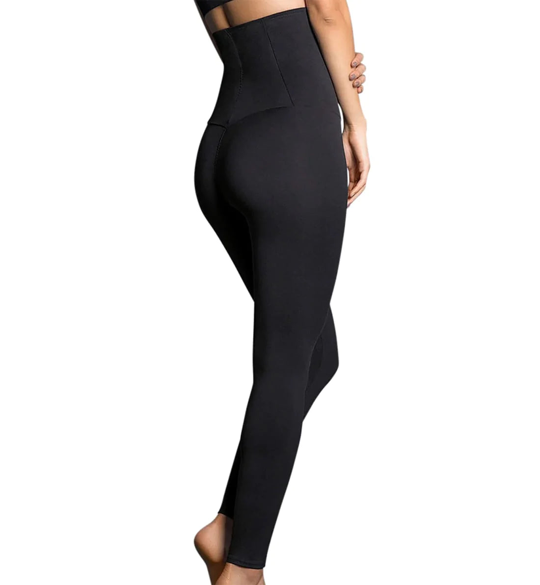 Lightweight Strong Compression Leggings with High Waisted Tummy Control  Black XS / Black / Regular 32