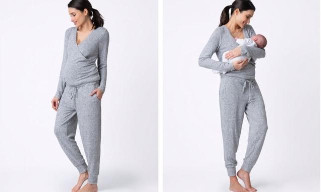 Seraphine Honour Knitted Maternity Sweatpants in Grey