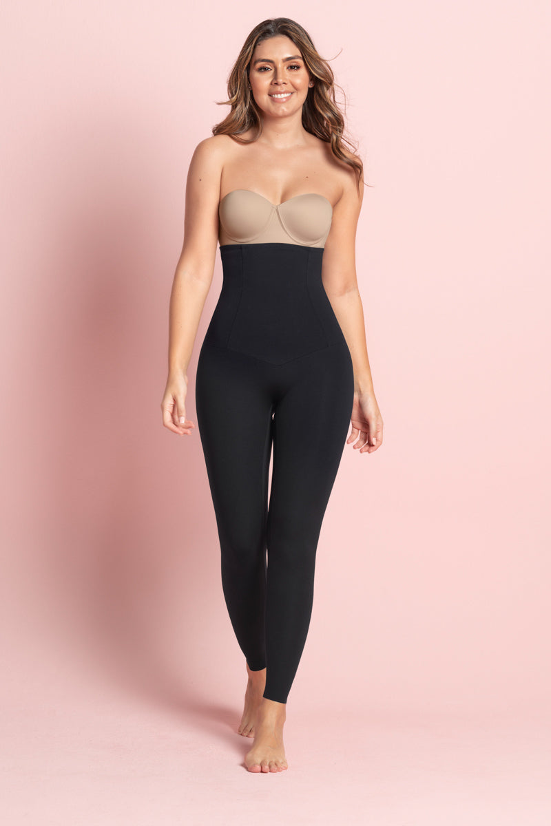 Leonisa High Waisted Legging With Double-layered Waistband And