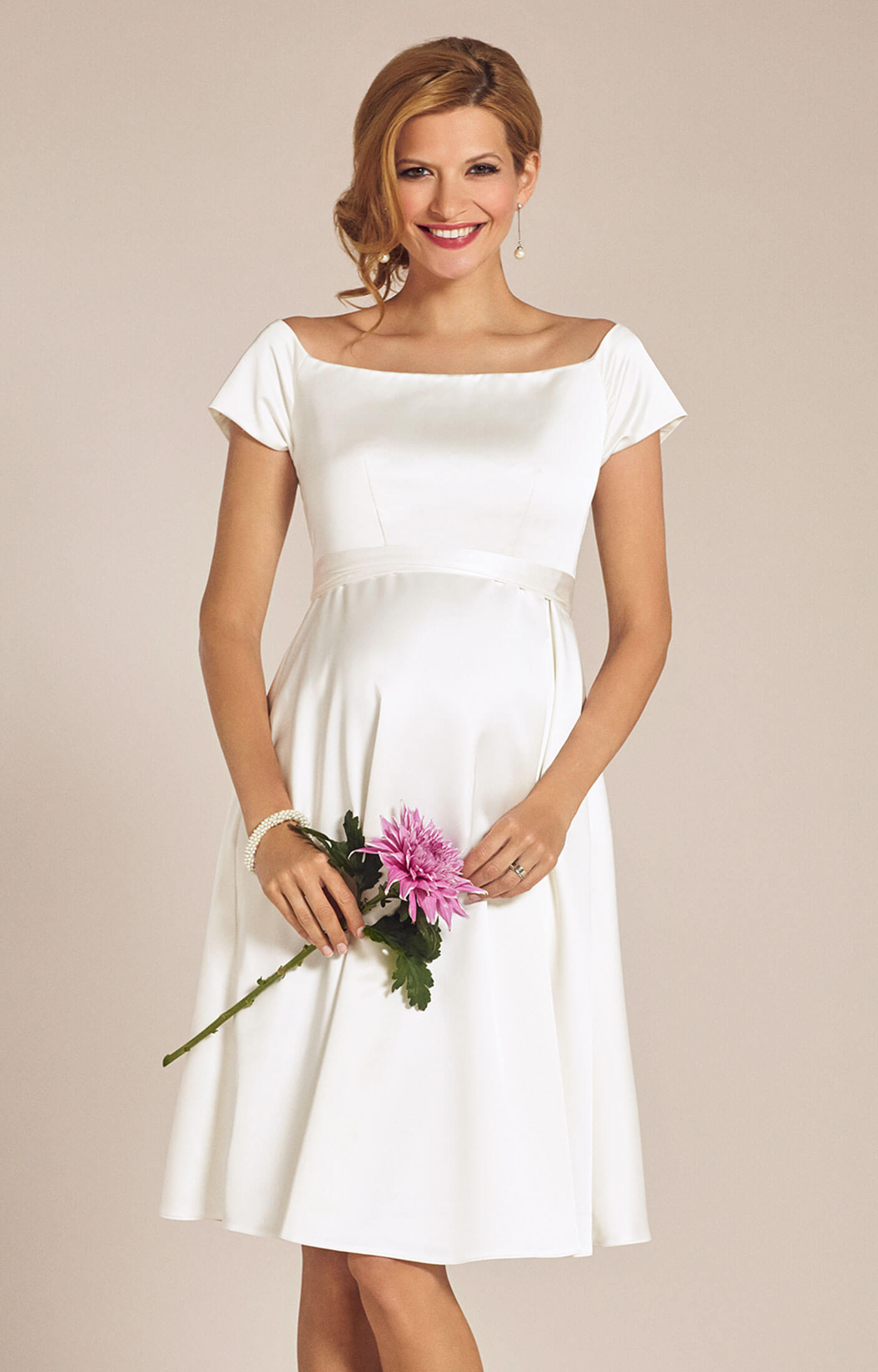 Best Price on Tiffany Rose Ivory Satin Maternity Dress Aria | Free Ship ...
